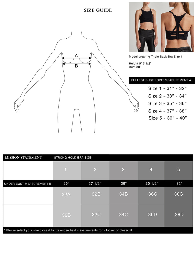 Mission Statement Apparel Bra Triple Back Bra