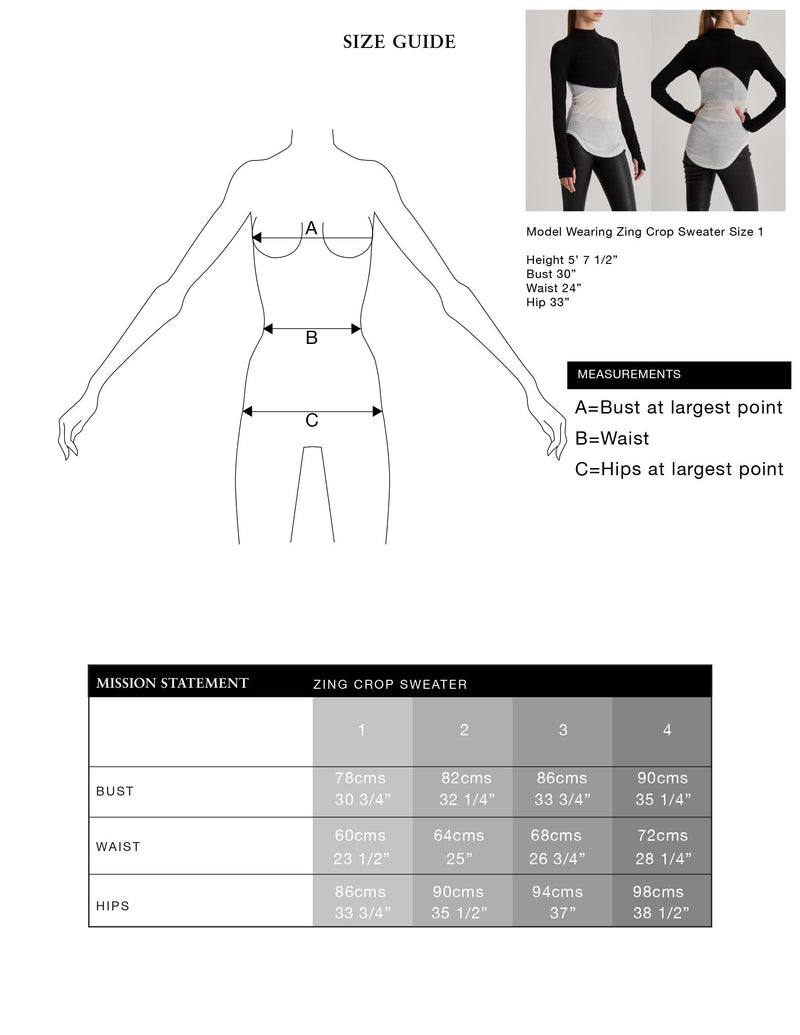Mission Statement Apparel Top Zing Crop